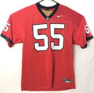 Nike Team Authentic Georgia Bulldogs Football Jersey Red Size Xl 55 Mason Miller