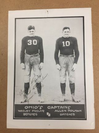 Ohio State Buckeyes All - American Wes Fesler Autographed 1929 Football Program 7
