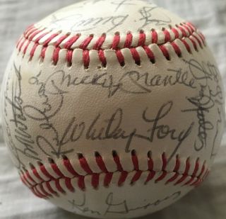 1982 Yankees Team Signed Al Baseball Mickey Mantle Yogi Berra Whitey Ford Hunter