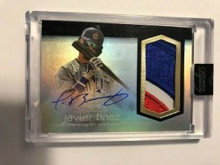 2018 Topps Dynasty Javier Baez Game Patch Autograph Auto Card /10