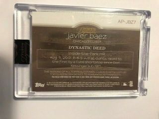 2018 Topps Dynasty Javier Baez Game Patch Autograph AUTO Card /10 2