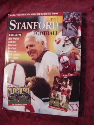 Stanford University Cardinal College Football 1993 Media Guide Program