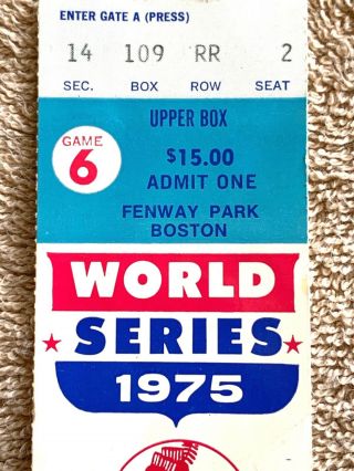 1975 World Series Game 6 Reds vs Red Sox Ticket: Carlton Fisk Iconic Home Run 4