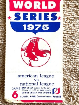 1975 World Series Game 6 Reds vs Red Sox Ticket: Carlton Fisk Iconic Home Run 5