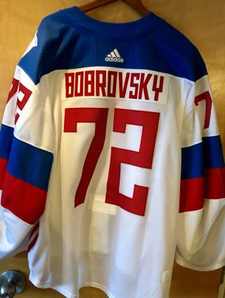 Bobrovsky 2016 World Cup Game Worn Jersey Flyers Columbus Blue Jackets