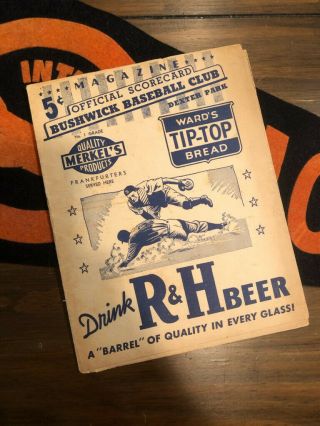 1942 Baltimore Elite Giants - Brooklyn Bushwicks Scorecard Negro Leagues Scarce