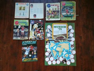 7 Part Complete 1970s/80s Panini Football Sticker Albums,  1974 World Cup Poster