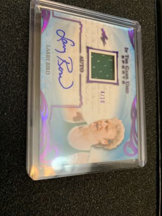 2019 Leaf In The Game Larry Bird Auto Game Jersey Celtics 4/10