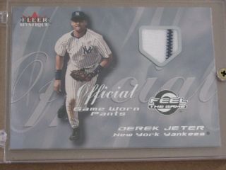 2000 Fleer Mystique Derek Jeter Game Worn Pants Yankees Feel The Game