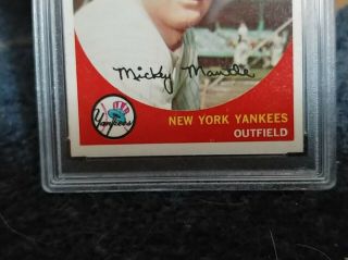 1959 Topps Mickey Mantle 10 Baseball Card PSA 7 GOOD CENTERING 3