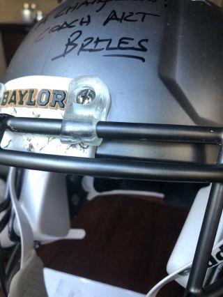 Game Worn Ncaa Helmet Baylor Bears Signed By Coach Art Briles With Certificate.