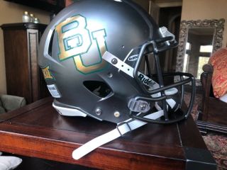 Game Worn NCAA helmet Baylor Bears signed by Coach Art Briles with certificate. 8