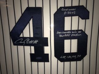 Andy Pettitte GAME WORN Signed Framed Yankees Jersey Last Career Home Win 2