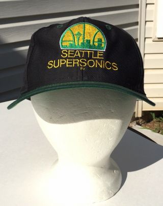 Vintage Seattle Supersonics Snapback Hat Cap Nba Collectible C Competitor