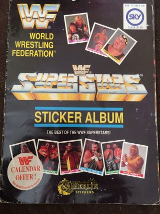 Wwf Superstars Sticker Album 1990 100 Complete Black Album Rare