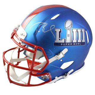 Tom Brady England Patriots Signed Bowl 53 Speed Authentic Helmet