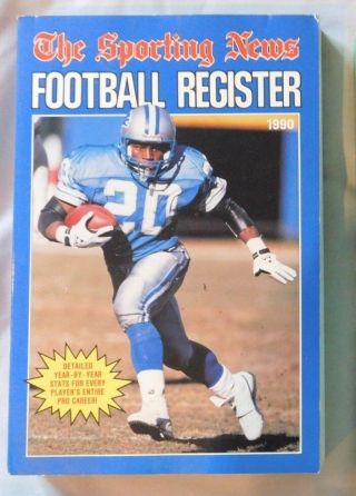 1990 The Sporting News Pro Football Register Barry Sanders Lions