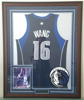 Autographed Wang Zhizhi Dallas Mavericks Jersey And Photo Professionally Framed