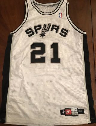 Tim Duncan San Antonio Spurs Rookie Game Worn Use Issued Nike Procut Home Jersey