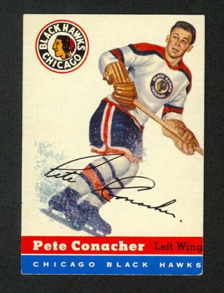 1954 - 55 Topps Pete Conacher 33 - Chicago Blackhawks - Ex,