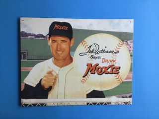 Ted Williams 12 1/2 " X 16 " (ted Williams Says: Drink Moxie) Metal Sign Red Sox