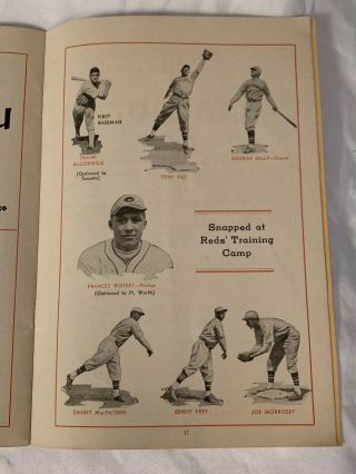 X Rare 1935 Cincinnati Reds Score Book Crosley Field First Night Game W/Ticket 9