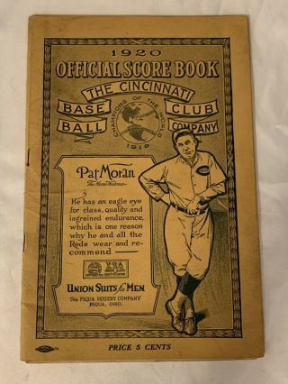 Rare 1920 Cincinnati Reds Baseball Club Official Score Book