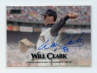 Will Clark 2019 Topps Stadium Club /25 Black Auto Autograph On Card Giants