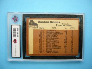 1975/76 O - PEE - CHEE NHL HOCKEY CARD 81 BOSTON BRUINS CHECKLIST KSA 8 NM/MT OPC 2