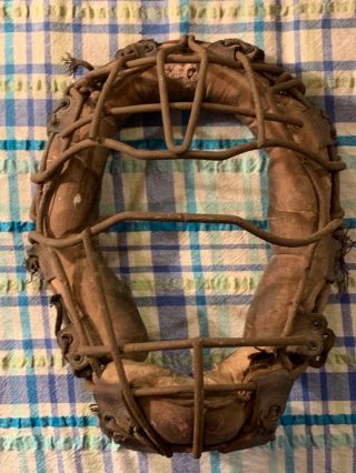 1900 Wire Frame Baseball Catchers Mask Spider - Man Style Vintage Baseball