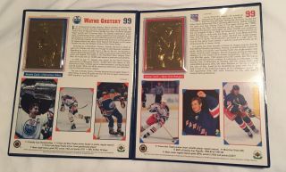 Wayne Gretzky Rookie And Retirement Cards 22 Kt Gold Set Uda Danbury