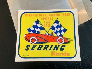 Vintage 1967 Sebring International Grand Prix Decal