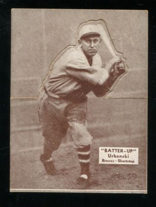 1934 - 36 Batter - Up 59 Billy Urbanski Gd/vg Boston Braves Set Break