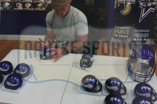 Brett Favre Signed Minnesota Vikings Riddell Mini Helmet 2