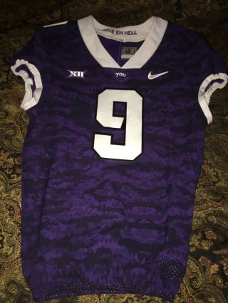 Nike Tcu Horned Frogs Purple Frog Skin Football Game Worn Game Issued Jersey 9