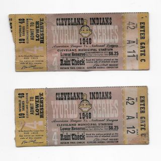 1948 Cleveland Indians World Series Tickets - Pair