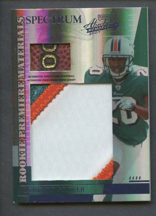 2007 Absolute Memorabilia Rookie 3 Color Patch Ball Lorenzo Booker Rc Ssp 01/10