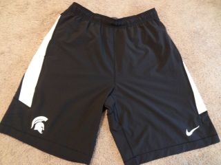 Nike Michigan State Spartans Black Speedvent Basketball Pockets Ncaa L Shorts