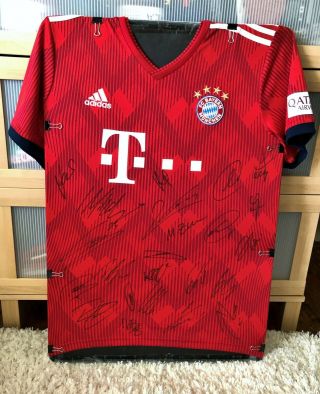 2019 Bayern Munich Usa Summer Tour Team Sign Soccer Jersey W/proof Neuer Mueller