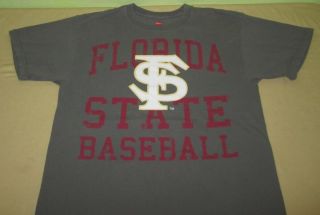 Team Issue Florida St Seminoles Baseball Ncaa T Shirt M Medium Gray Cotton