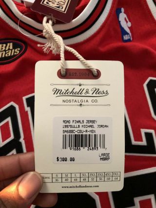 Michael Jordan Mitchell Ness 97 98 Road Finals Bulls Jersey Size 44 L 5