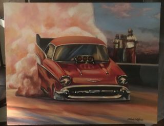 Todd Howe Painting Tom " Mongoose " Mc Ewen Funny Car Drag Racing Nhra