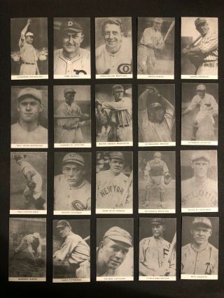 1921 E253 Oxford Confectionary Complete 20 Card Reprint Set Babe Ruth Ty Cobb Rp