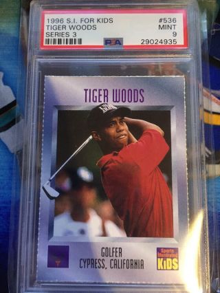 1996 Tiger Woods Sports Illustrated For Kids Rc 536 Psa 9