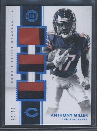 2018 Encased Anthony Miller Rookie Triple Memorabili Patch 1/25 First Card Bears