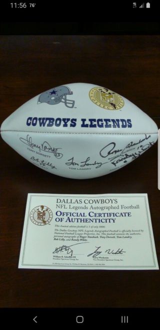 Dallas Cowboys Legends Signed Football