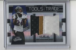 Ed Reed Logo Patch 2009 Playoff Absolute Tott Tools Of The Trade Game - Worn Prime