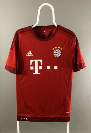 Bayern Munchen 2015 2016 Home Football Shirt Jersey Size L Adidas Germany Red