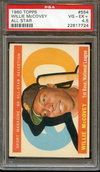 1960 Topps Baseball Card High 554 Willie Mccovey Rookie All Star Psa 4.  5 Vgex,