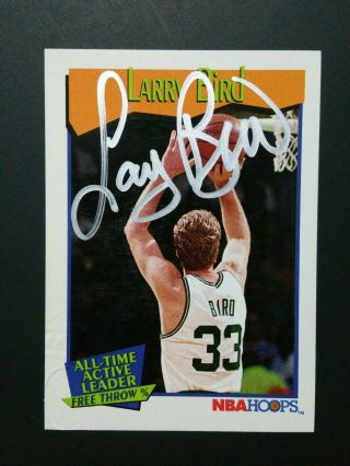 Larry Bird Nba Hoops All Time Active Leader Hand Signed Autograph Card W/coa